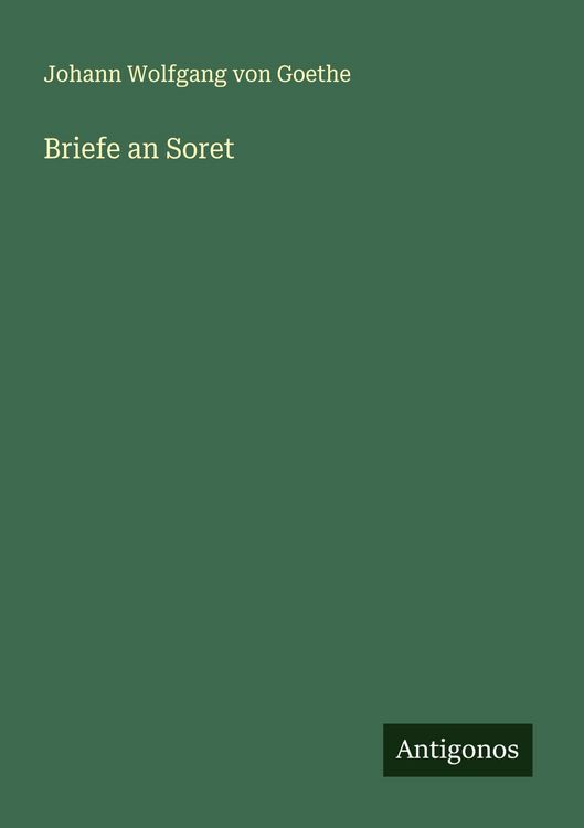 Produktbild: Briefe an Soret
