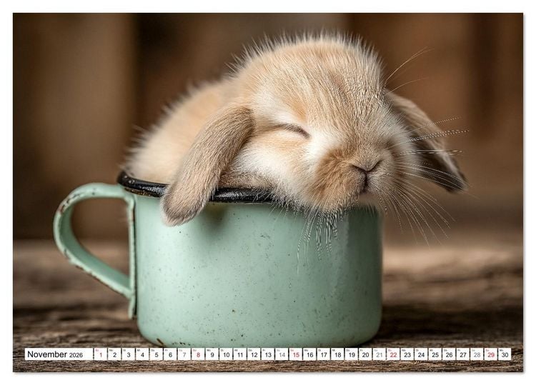 Produktbild: GUTE NACHT - Schlafende Tiere, traumhaft sch&ouml;n (Tischkalender 2026 DIN A5 quer), CALVENDO Monatskalender