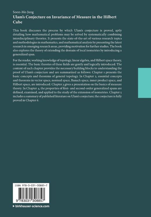Produktbild: Ulam&rsquo;s Conjecture on Invariance of Measure in the Hilbert Cube