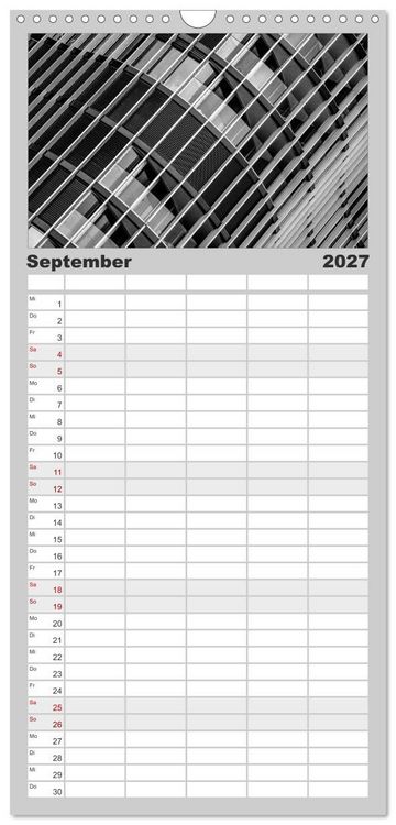 Produktbild: Familienplaner 2027 - Architektur - Fassaden im Detail 2027 mit 5 Spalten (Wandkalender, 21 x 45 cm) CALVENDO