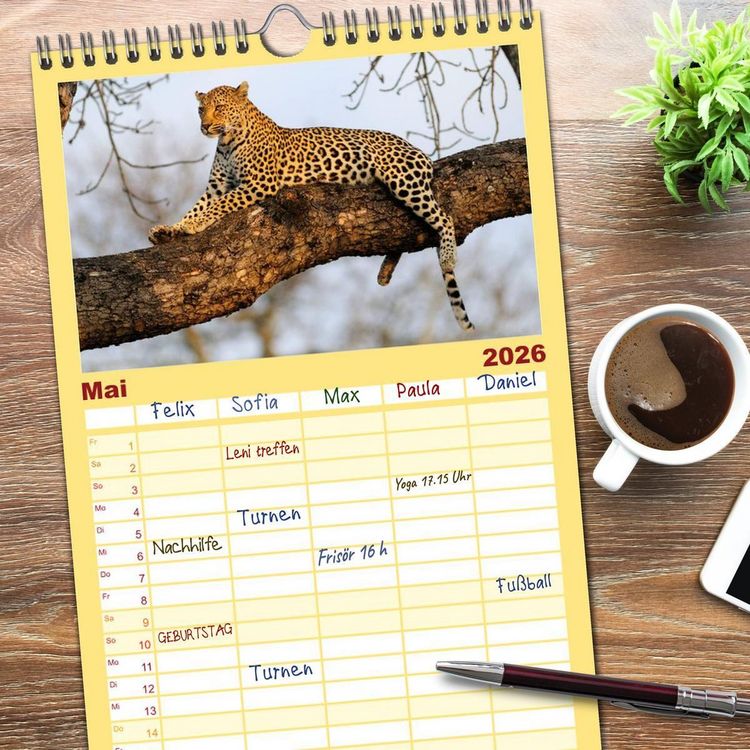 Produktbild: Familienplaner 2026 - S&uuml;dafrika Christian Heeb mit 5 Spalten (Wandkalender, 21 x 45 cm) CALVENDO