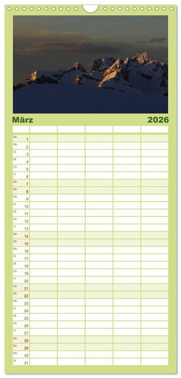 Produktbild: Familienplaner 2026 - S&uuml;dtirol im Jahreslauf mit 5 Spalten (Wandkalender, 21 x 45 cm) CALVENDO