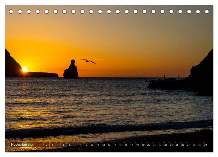 Produktbild: Ibiza K&uuml;ste, Buchten und Str&auml;nde (Tischkalender 2026 DIN A5 quer), CALVENDO Monatskalender