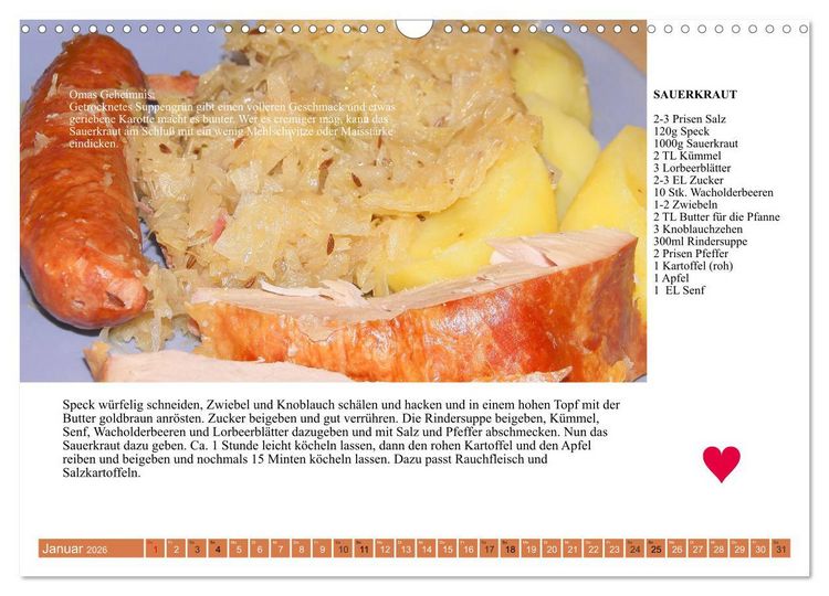 Produktbild: &Ouml;sterreichische Hauptgerichte. K&uuml;chenkalender mit den Klassikern! (Wandkalender 2026 DIN A3 quer), CALVENDO Monatskalender