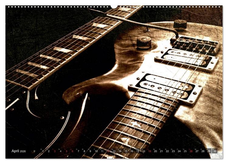 Produktbild: GITARREN Vintage Art (Wandkalender 2026 DIN A2 quer), CALVENDO Monatskalender