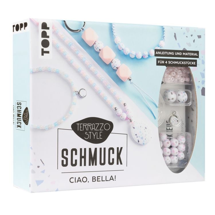 Produktbild: Terrazzo-Schmuckset Ciao, Bella! (pastellig/ Blau)