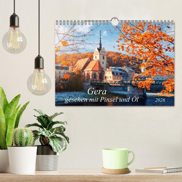 Produktbild: Gera gesehen mit Pinsel und &Ouml;l (Wandkalender 2026 DIN A4 quer), CALVENDO Monatskalender