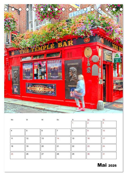 Produktbild: Dublin - faszinierende irische Hauptstadt (Tischkalender 2026 DIN A5 hoch), CALVENDO Monatskalender