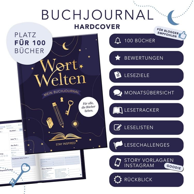 Produktbild: Wort Welten: Buchjournal XXL - Lesetagebuch & Buchjournal f&uuml;r 100 B&uuml;cher | Buchtagebuch f&uuml;r Blogger und Booktok | Reading Journal | Lesetracker | Buchlisten | Blogging-Tools | Lesechallenges