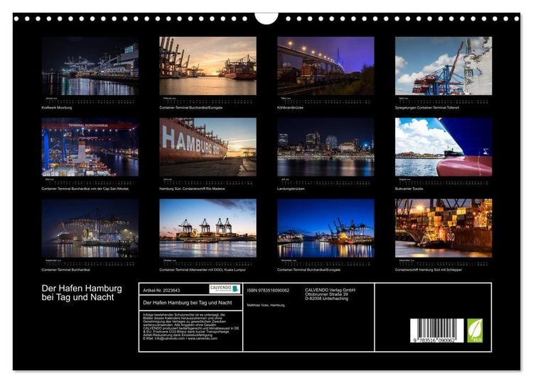 Produktbild: Der Hafen Hamburg bei Tag und Nacht (Wandkalender 2026 DIN A3 quer), CALVENDO Monatskalender