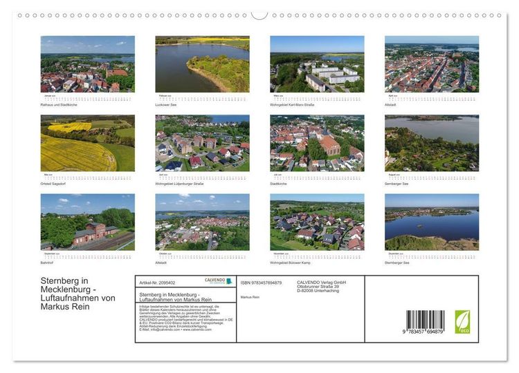Produktbild: Sternberg in Mecklenburg - Luftaufnahmen von Markus Rein (hochwertiger Premium Wandkalender 2026 DIN A2 quer), Kunstdruck in Hochglanz