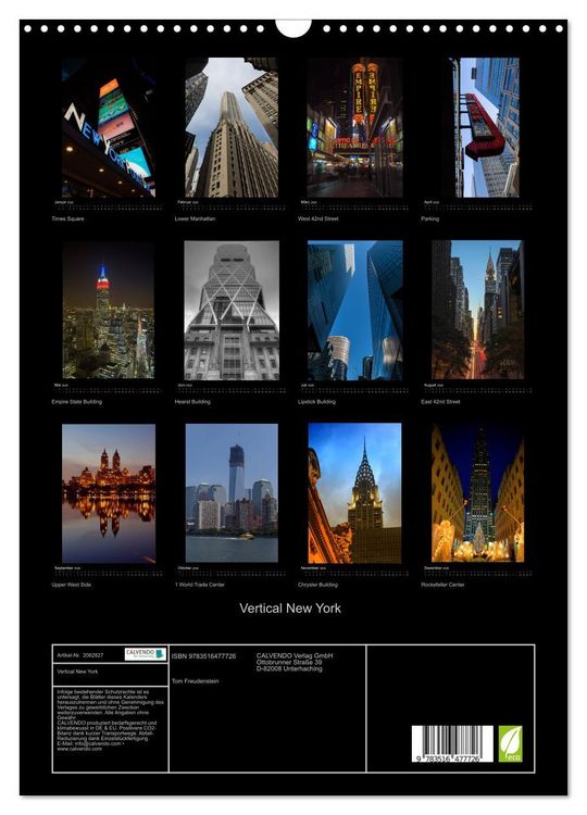 Produktbild: Vertical New York (Wandkalender 2026 DIN A3 hoch), CALVENDO Monatskalender