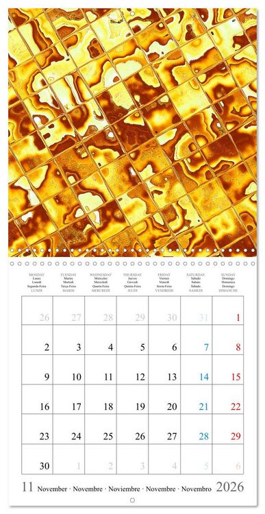 Produktbild: Art abstrait ensoleill&eacute; (Calendrier mural carr&eacute; 2026 30x30 cm) Calendrier double avec une page pour vos prises de notes