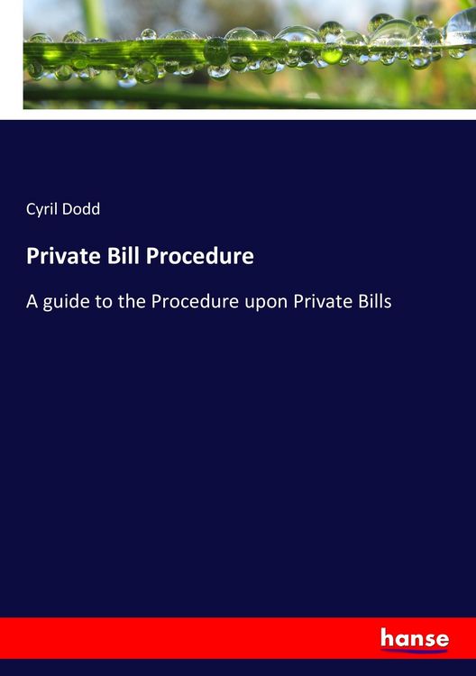 Produktbild: Private Bill Procedure