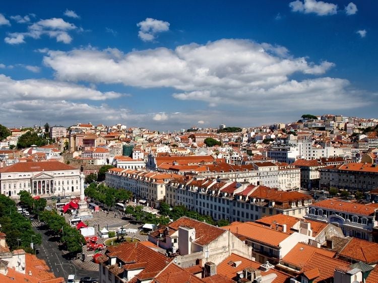 Produktbild: CALVENDO Puzzle Lissabon - Blick &uuml;ber den Rossio | 1000 Teile Lege-Gr&ouml;&szlig;e 64x48cm Foto-Puzzle f&uuml;r gl&uuml;ckliche Stunden