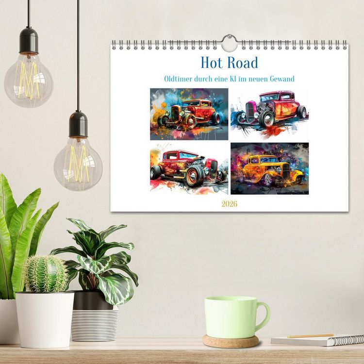 Produktbild: Hot Road - Oldtimer durch eine KI im neuen Gewand (Wandkalender 2026 DIN A4 quer), CALVENDO Monatskalender