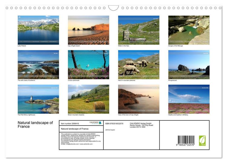 Produktbild: Natural landscape of France (Wall Calendar 2026 DIN A3 landscape), CALVENDO 12 Month Wall Calendar