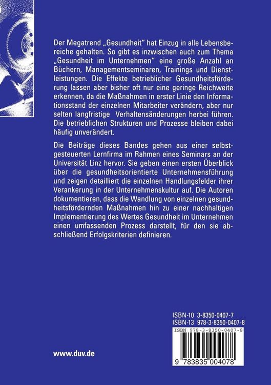 Produktbild: Gesundheitsorientierte Unternehmensf&uuml;hrung