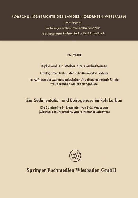 Produktbild: Zur Sedimentation und Epirogenese im Ruhrkarbon