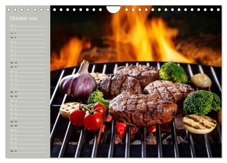 Produktbild: Der Grillkalender f&uuml;r echte M&auml;nner (Wandkalender 2026 DIN A4 quer), CALVENDO Monatskalender