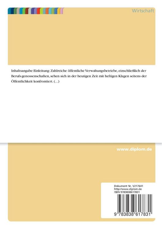 Produktbild: Die gesetzliche Unfallversicherung - von der Beh&ouml;rde zum modernen Dienstleistungsunternehmen