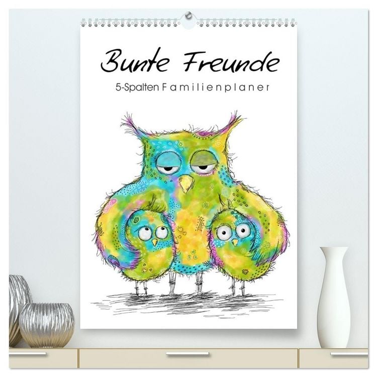 Produktbild: Bunte Freunde (hochwertiger Premium Wandkalender 2026 DIN A2 hoch), Kunstdruck in Hochglanz