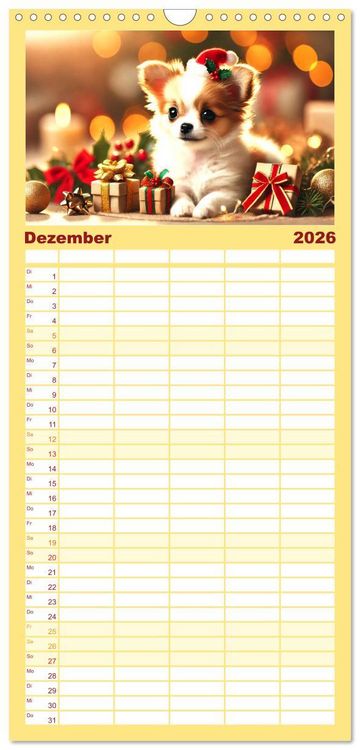 Produktbild: Familienplaner 2026 - Chihuahua-Welpen &ndash; Kleine Wunder mit 5 Spalten (Wandkalender, 21 x 45 cm) CALVENDO