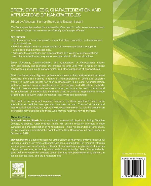 Produktbild: Green Synthesis, Characterization and Applications of Nanoparticles