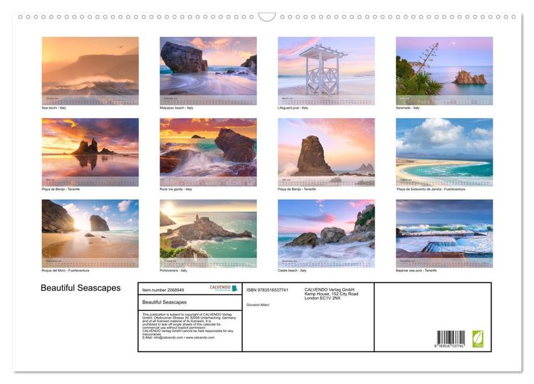 Produktbild: Beautiful Seascapes (Wall Calendar 2026 DIN A2 landscape), CALVENDO 12 Month Wall Calendar