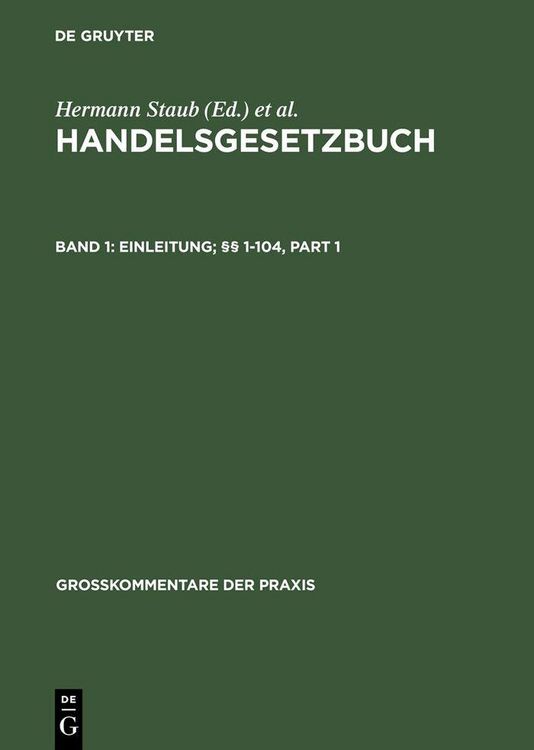 Produktbild: Einleitung; &sect;&sect; 1-104