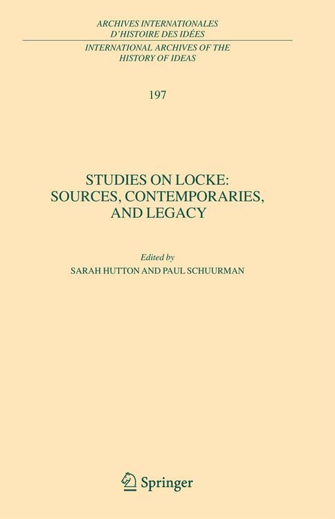 Bild vom Artikel Studies on Locke: Sources, Contemporaries, and Legacy vom Autor Sarah Hutton