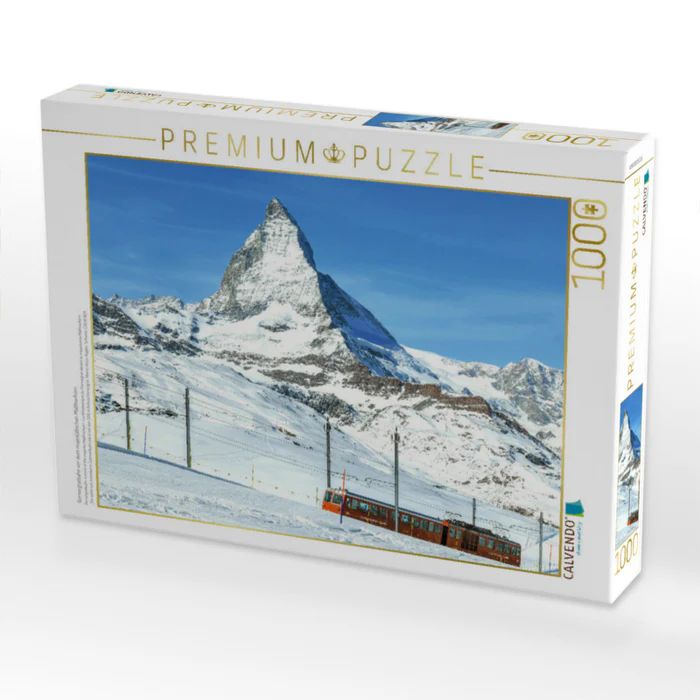Produktbild: CALVENDO Puzzle Gornergratbahn vor dem majest&auml;tischen Mattherhorn | 1000 Teile Lege-Gr&ouml;&szlig;e 64x48cm Foto-Puzzle f&uuml;r gl&uuml;ckliche Stunden