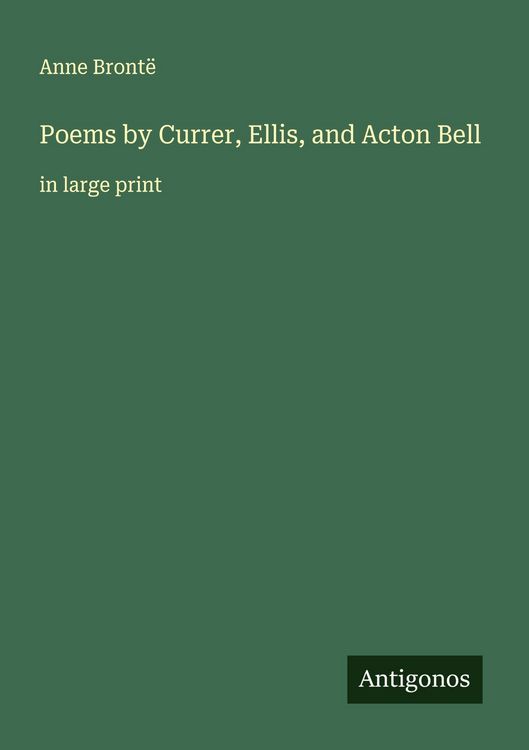 Produktbild: Poems by Currer, Ellis, and Acton Bell