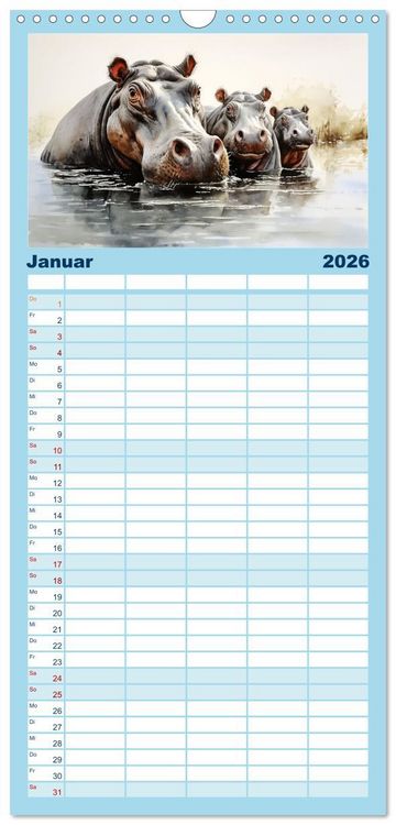 Produktbild: Familienplaner 2026 - Neulich am Wasser mit 5 Spalten (Wandkalender, 21 x 45 cm) CALVENDO