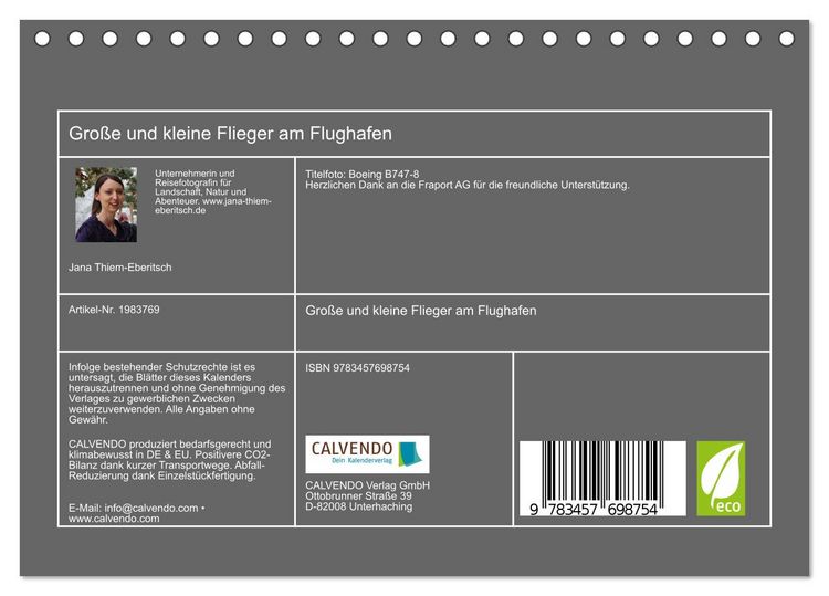 Produktbild: Gro&szlig;e und kleine Flieger am Flughafen (Tischkalender 2026 DIN A5 quer), CALVENDO Monatskalender