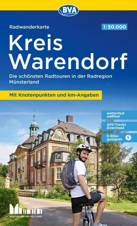Produktbild: Radwanderkarte BVA Kreis Warendorf 1:50.000, mit Knotenpunkten und km-Angaben, reiß- und wetterfest, GPS-Tracks Download