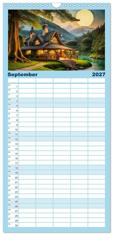 Produktbild: Familienplaner 2027 - Pl&auml;tze zum Tr&auml;umen mit 5 Spalten (Wandkalender, 21 x 45 cm) CALVENDO