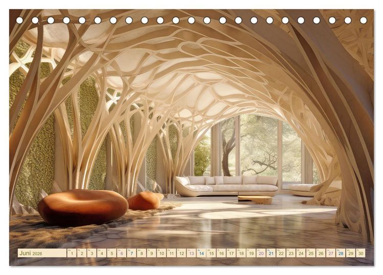 Produktbild: Exzentrische biomorphe Architektur (Tischkalender 2026 DIN A5 quer), CALVENDO Monatskalender