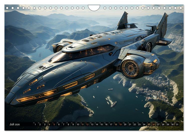 Produktbild: Futuristische Flieger (Wandkalender 2026 DIN A4 quer), CALVENDO Monatskalender