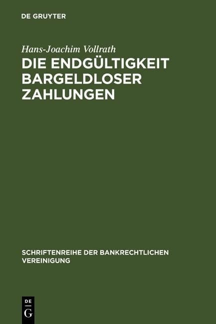 Produktbild: Die Endg&uuml;ltigkeit bargeldloser Zahlungen