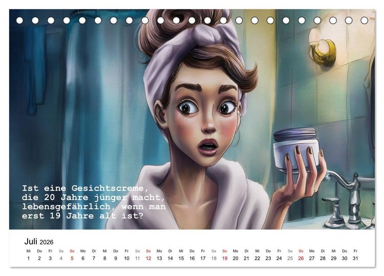 Produktbild: Lustige und paradoxe Fragen (Tischkalender 2026 DIN A5 quer), CALVENDO Monatskalender