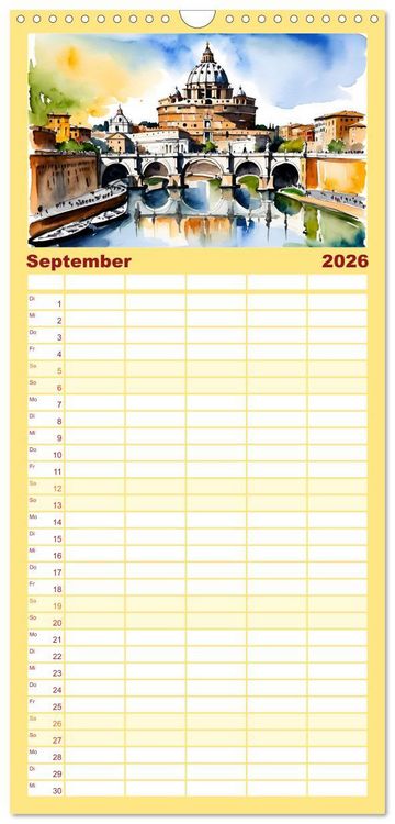 Produktbild: Familienplaner 2026 - Italien - La dolce vita mit 5 Spalten (Wandkalender, 21 x 45 cm) CALVENDO