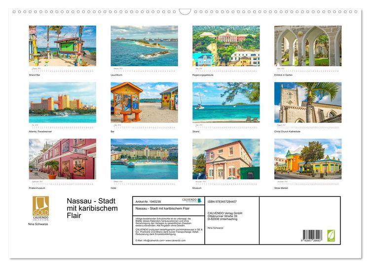 Produktbild: Nassau - Stadt mit karibischem Flair (Wandkalender 2026 DIN A2 quer), CALVENDO Monatskalender