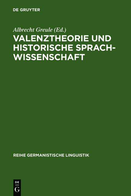 Produktbild: Valenztheorie und historische Sprachwissenschaft