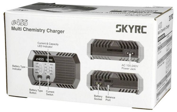 Produktbild: SKYRC e455 AC Modellbau-Ladeger&auml;t 4A LiIon, LiPo, NiMH