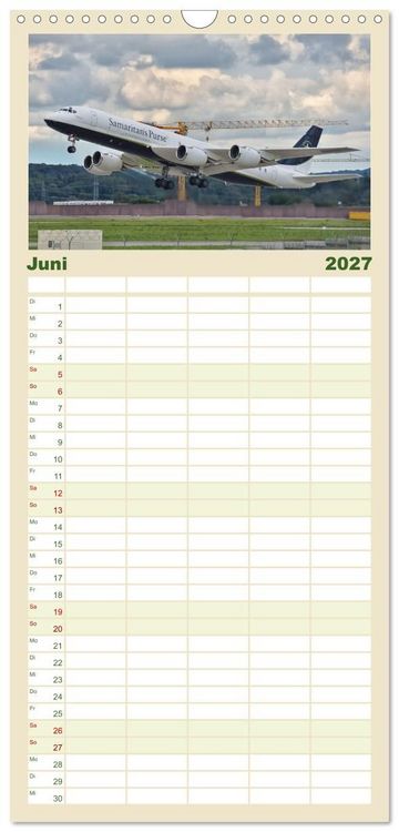 Produktbild: Familienplaner 2027 - Flugzeuge aller Art mit 5 Spalten (Wandkalender, 21 x 45 cm) CALVENDO