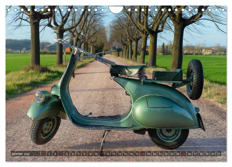 Produktbild: La Vespa en Cartoon (Calendrier mural 2026 DIN A4 vertical), CALVENDO calendrier mensuel