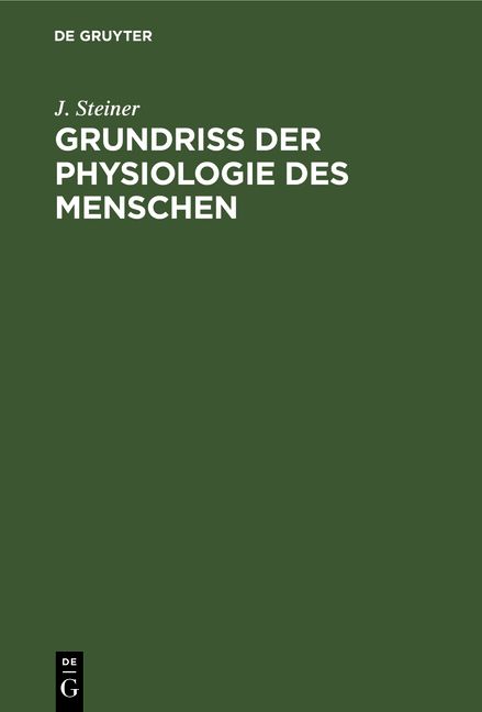 Produktbild: Grundriss der Physiologie des Menschen