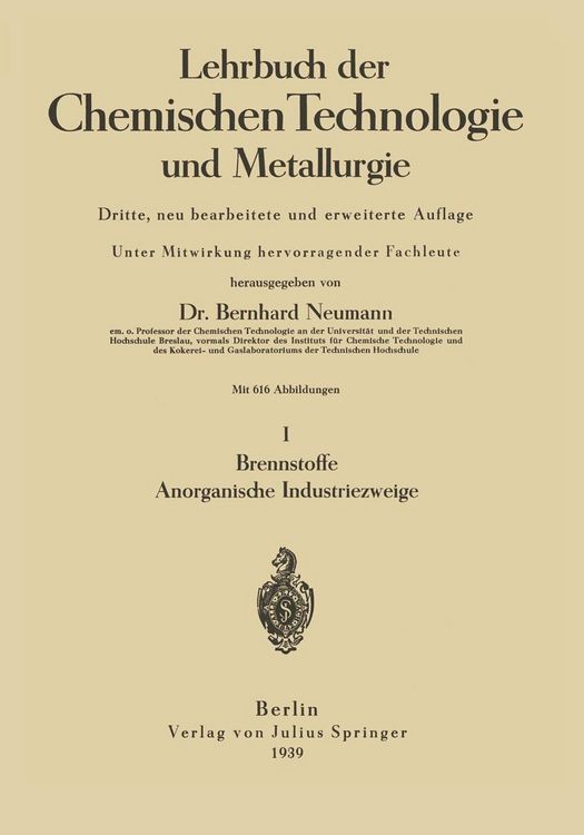 Produktbild: Lehrbuch der Chemischen Technologie und Metallurgie