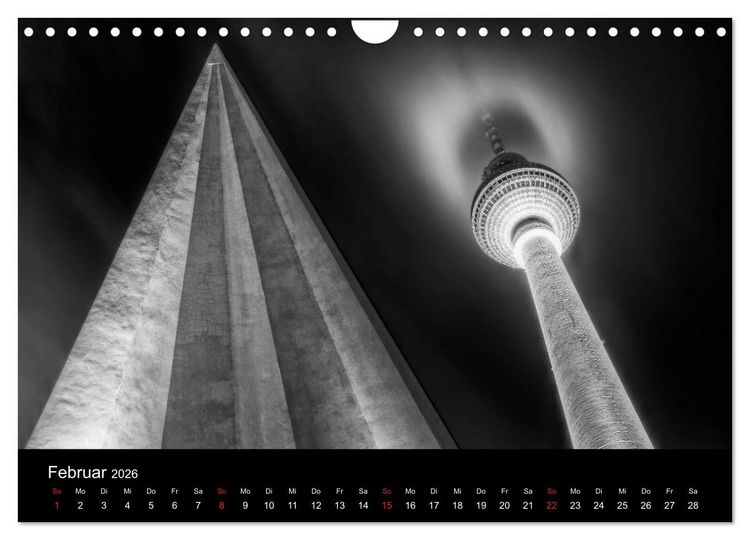 Produktbild: Berlin Monochrome (Wandkalender 2026 DIN A4 quer), CALVENDO Monatskalender